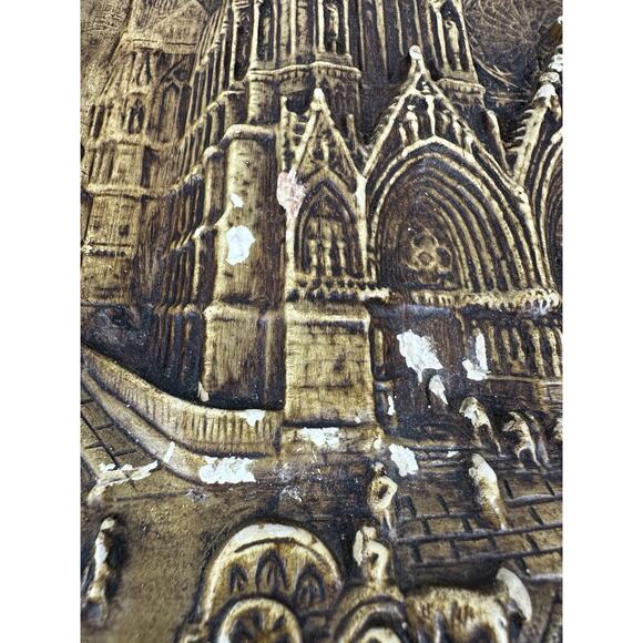 Ivorex Osborne Plaque Rheims Cathedral Made In England VTG Stone - Picture 6 of 10
